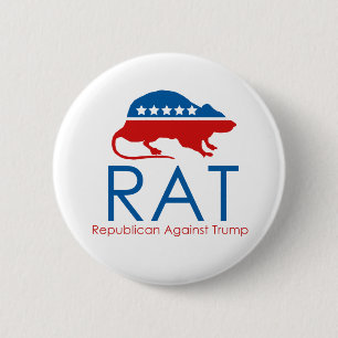 Bóton Redondo 5.08cm Sou um R.A.T. Republicano Contra Trump