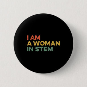 Bóton Redondo 5.08cm Sou Uma Mulher No Stem Steminist Science Feminist