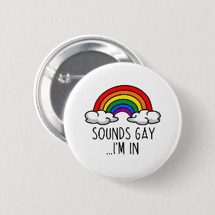 Bóton Redondo 5.08cm SOUNDS GAY I IN - Cute Rainbow