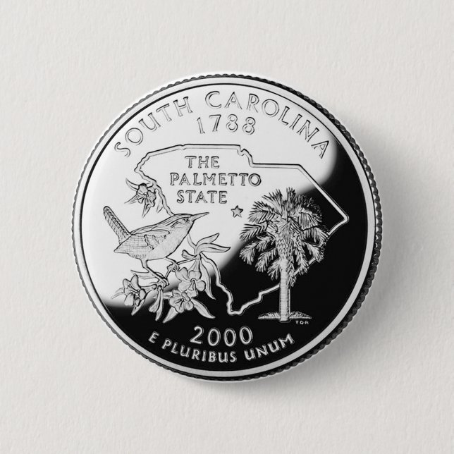 Bóton Redondo 5.08cm South Carolina (Frente)