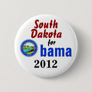 Bóton Redondo 5.08cm South Dakota para Obama 2012