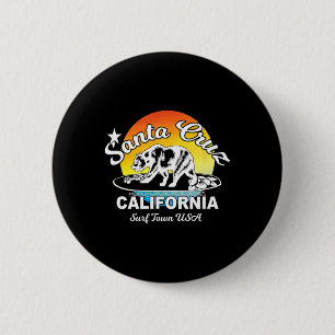 Bóton Redondo 5.08cm Souvenir do Urso Surfista de Santa Cruz Califórnia