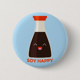 Bóton Redondo 5.08cm Soy Happy Cute Soy Sauce Foodie