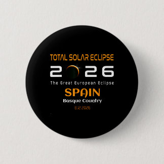 Bóton Redondo 5.08cm Spain Basque Country Total Solar Eclipse August