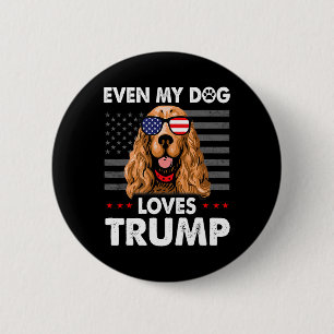 Bóton Redondo 5.08cm Spaniel Até Meu Cachorro Adora Trump Engraçado