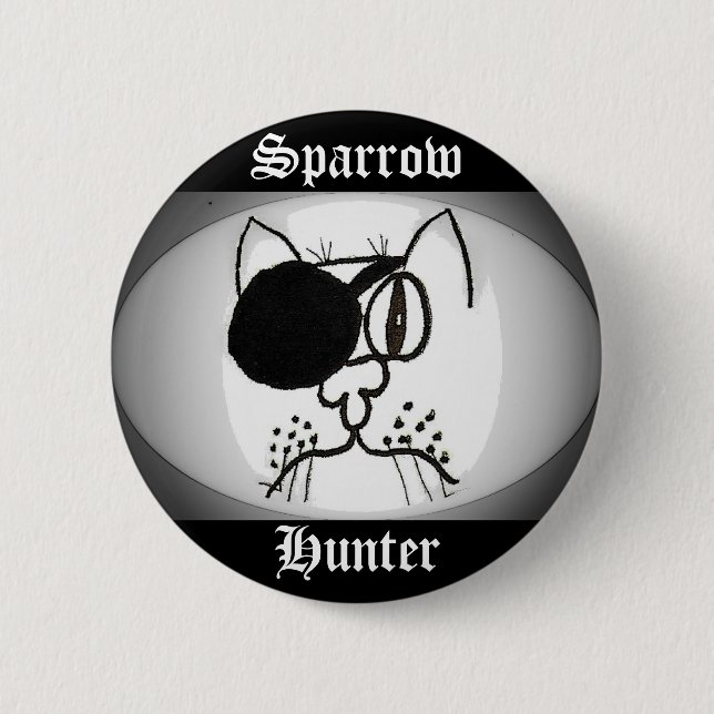 Bóton Redondo 5.08cm Sparrow Hunter Pirate Gatinho (Frente)