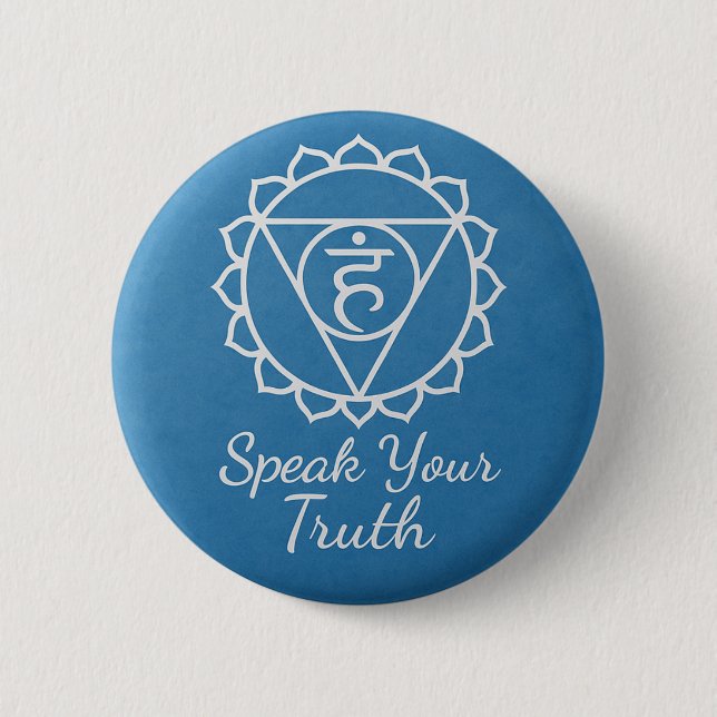 Bóton Redondo 5.08cm Speak Your Truth Throat Chakra Communication (Frente)
