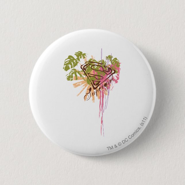 Bóton Redondo 5.08cm Splash de Cor da Supergirl (Frente)