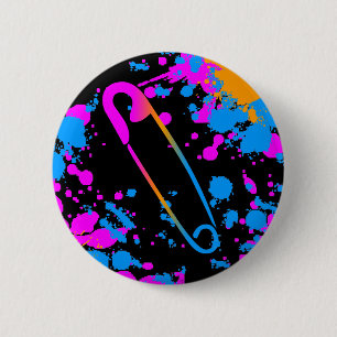 Bóton Redondo 5.08cm SPLATTER RETRO do PIN de SEGURANÇA do PUNK do