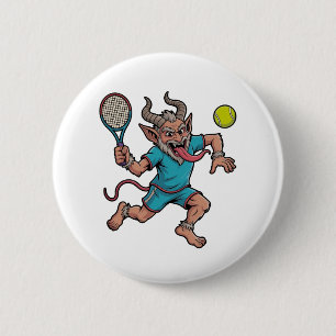 Bóton Redondo 5.08cm Spookie Krampus Jogando Tênis no Esporte