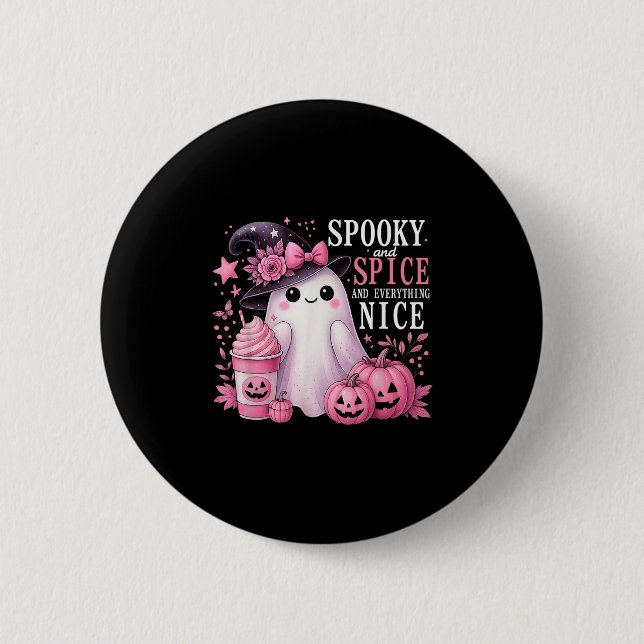 Bóton Redondo 5.08cm Spooky And Spice And Everything Nice Halloween Pin (Frente)