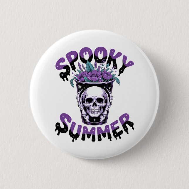 Bóton Redondo 5.08cm Spooky Summer Skeletonsummerbetween (Frente)