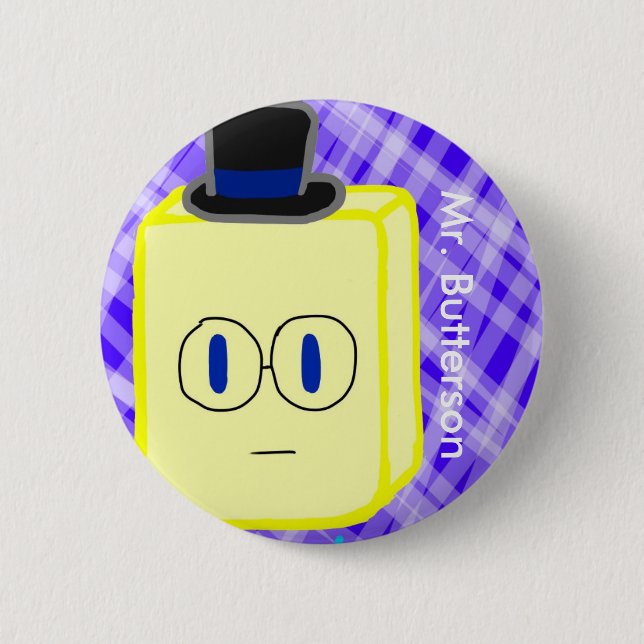 Bóton Redondo 5.08cm Sr. Butterson Botão (Frente)