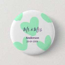 Bóton Redondo 5.08cm Sr e Sra adicionam data do ano do casamento sobren