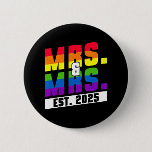 Bóton Redondo 5.08cm Sra. E Sra. Est. 2025 - Casamento Orgulho Gay