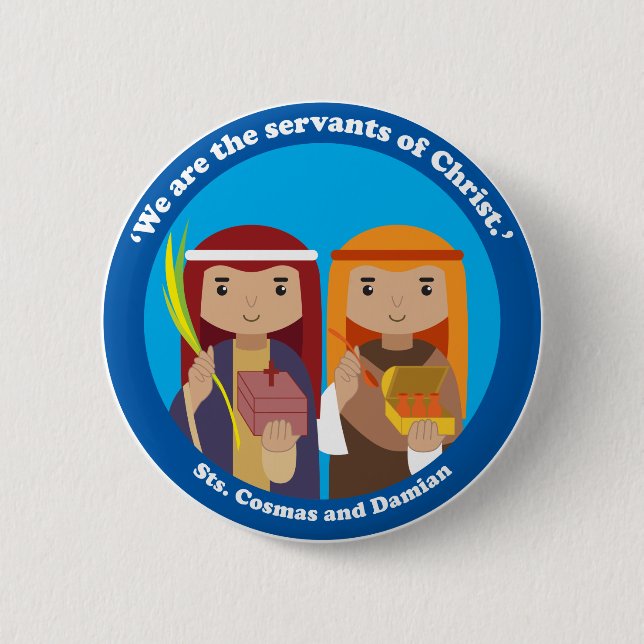 Bóton Redondo 5.08cm St. Cosmas e Damian (Frente)