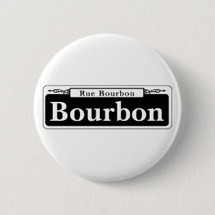 Bóton Redondo 5.08cm St. de Bourbon, sinal de rua de Nova Orleães