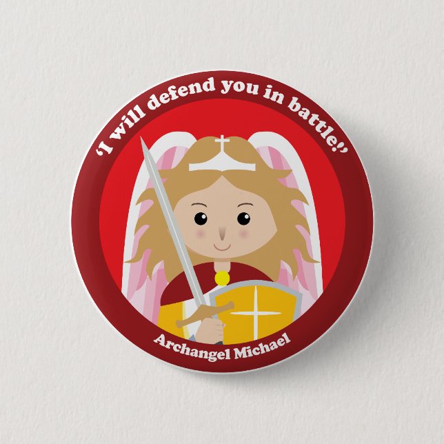 Bóton Redondo 5.08cm St Michael o arcanjo (Frente)