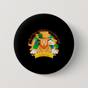 Bóton Redondo 5.08cm St Patriches Quatro Folhas Leprechaun Leucemia A