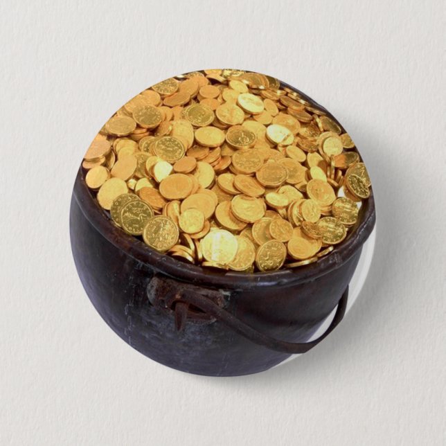 Bóton Redondo 5.08cm St Patrick & - pote de ouro (Frente)