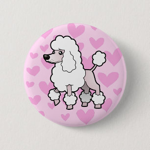 Bóton Redondo 5.08cm Standard/Miniature/Toy Poodle Love