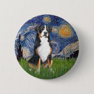 Bóton Redondo 5.08cm Starry Night-Greater Swiss Mountain Dog