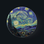 Bóton Redondo 5.08cm Starry Night por van Gogh<br><div class="desc">Van Gogh era obcecado pelo simbolismo de objetos luminosos e de cor. A lâmpada era um símbolo de calma e segurança. A estrela simbolizou a fé, e a luz gasosa, as realidades humanas. O azul ultramarino profundo era infinito, enquanto o vermelho e o verde expressavam "essas coisas terríveis, as paixões...</div>
