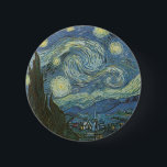 Bóton Redondo 5.08cm Starry Night por Vincent Van Gogh<br><div class="desc">Vincent Van Gogh está na noite estelar. 1889 Óleo na Canvas. Museu de Arte Moderna,  Nova Iorque</div>
