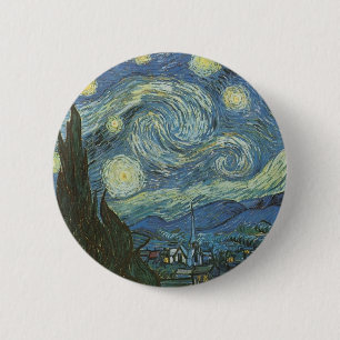 Bóton Redondo 5.08cm Starry Night por Vincent Van Gogh