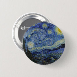 Bóton Redondo 5.08cm Starry Night & Van Gogh /famosa arte de vintage