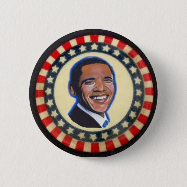Bóton Redondo 5.08cm Stars&stripes de Obama (Frente)