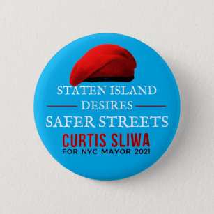 Bóton Redondo 5.08cm Staten Island quer Curtis Sliwa para prefeito NYC