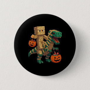 Bóton Redondo 5.08cm Steve Riding Mummy Dinosaur T Rex Halloween Engraç