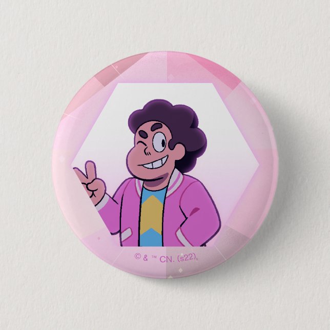 Bóton Redondo 5.08cm Steven Universe | Retrato de diamante rosa (Frente)