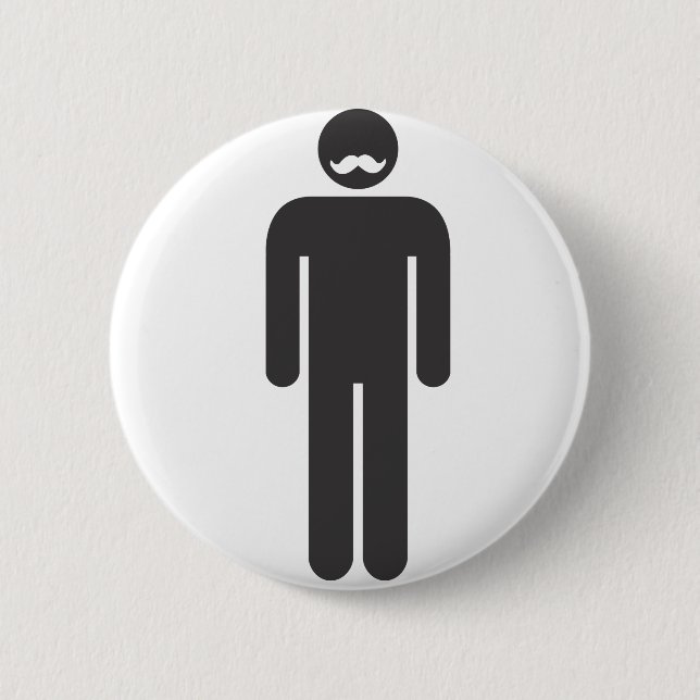 Bóton Redondo 5.08cm Stickman Moustache (Frente)