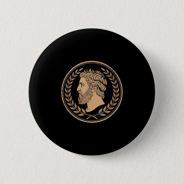 Bóton Redondo 5.08cm Stoic Roman Epictetus Bust (Frente)