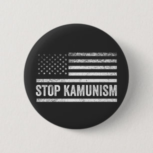 Bóton Redondo 5.08cm Stop Kamunism Harris Walz 2024 Camrade Kamala