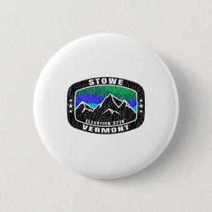 Bóton Redondo 5.08cm Stowe Vermont T Camisa Vestida Esqui Tee Ski Sn