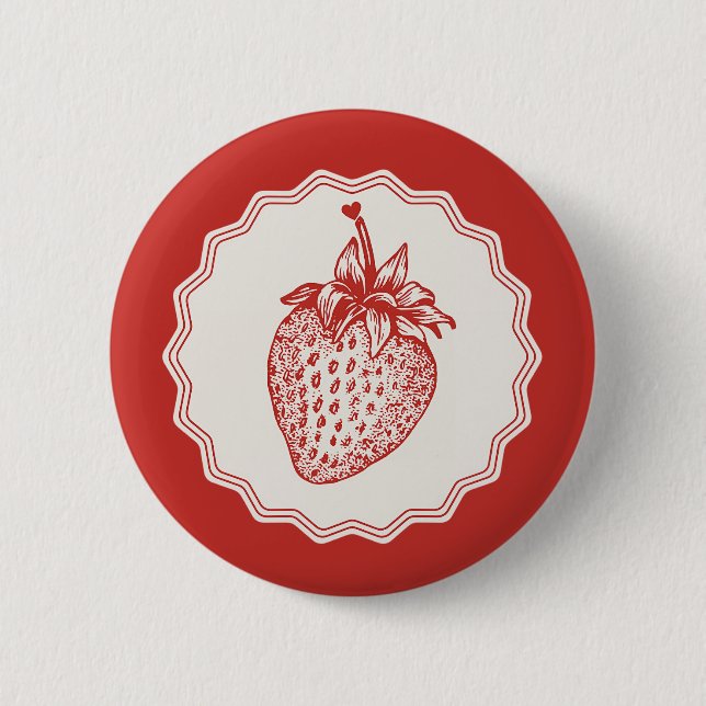 Bóton Redondo 5.08cm Strawberry (Frente)