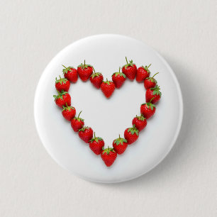 Bóton Redondo 5.08cm Strawberry Heart