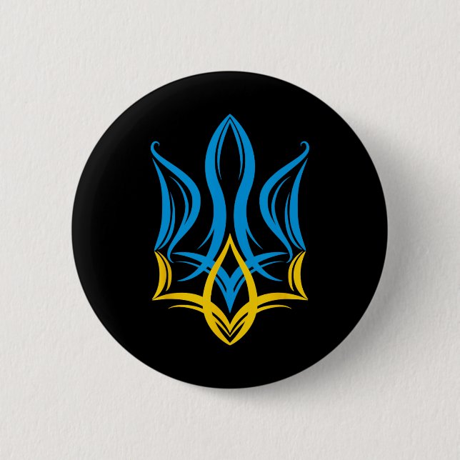 Bóton Redondo 5.08cm Stylized Ukrainian Coat Of Arms  (Frente)