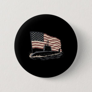 Bóton Redondo 5.08cm Submarino Bandeira EUA Veterano 4 De Julho