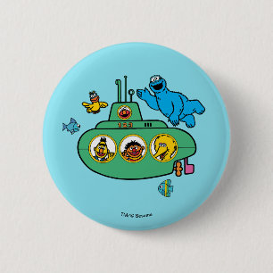 Bóton Redondo 5.08cm Submarino do Cookie Monster e Amigos do Sésamo