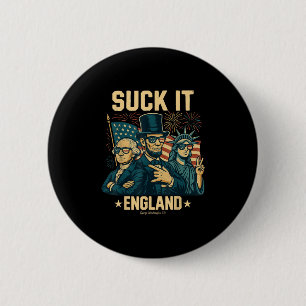 Bóton Redondo 5.08cm Suck It England Funny George Washington 1776 Usa 4