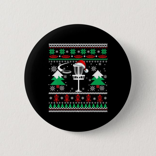 Bóton Redondo 5.08cm Suéter de Natal de Disco Golfe Santa Disco Golfe E (Frente)