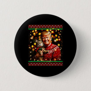 Bóton Redondo 5.08cm Suéter engraçado de Natal de Trump para amantes de