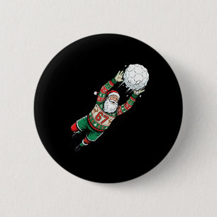 Bóton Redondo 5.08cm Suéter Feio de Natal do Goleiro de Futebol Santa 6