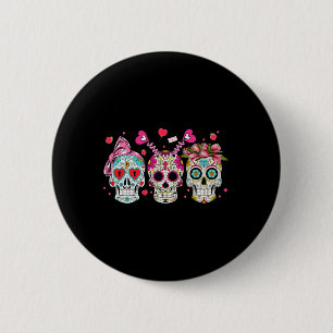 Bóton Redondo 5.08cm Sugar Skull Amplia Dia de os namorados Casal Corre