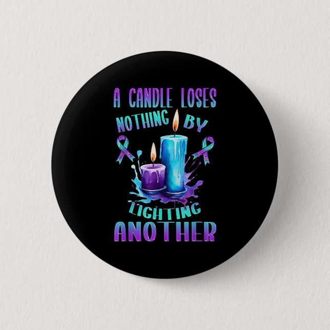 Bóton Redondo 5.08cm Suicide Awareness Suicide Prevention Suprt Survivo (Frente)