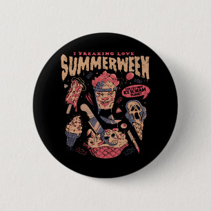 Bóton Redondo 5.08cm Summerween - Filmes de Terror Engraçados de Gótico
